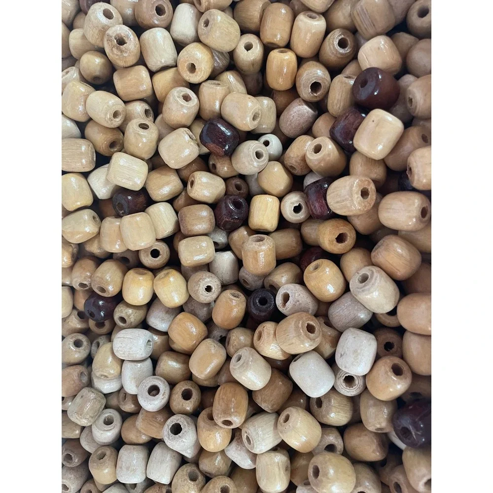 Vintage Wood Macrame Barrel Beads Jewelry Crafting Over 1200‎ pieces